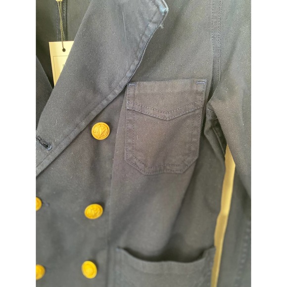 L’AGENCE Allison women’s navy double breasted denim jacket size small 0050 - Picture 5 of 16